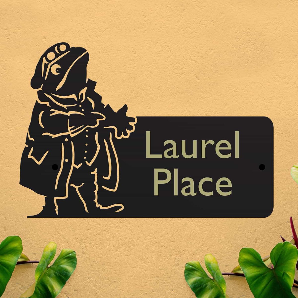 Steel House Name Sign with Mr Toad Design