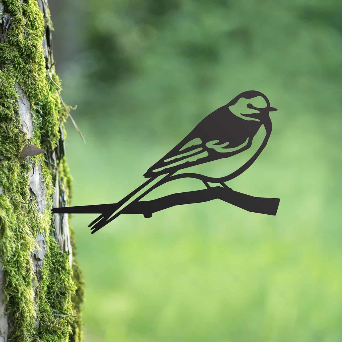 Black Steel Tree Spike with Pied Wagtail Design