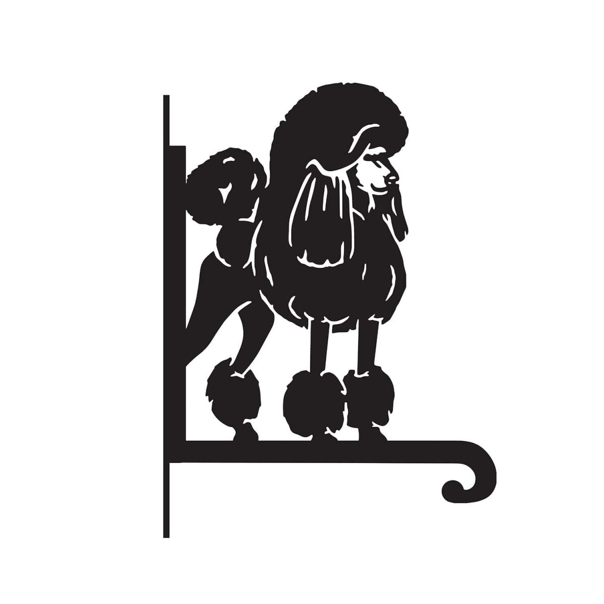 Close-Up of Steel Poodle Dog Hanging Basket Bracket