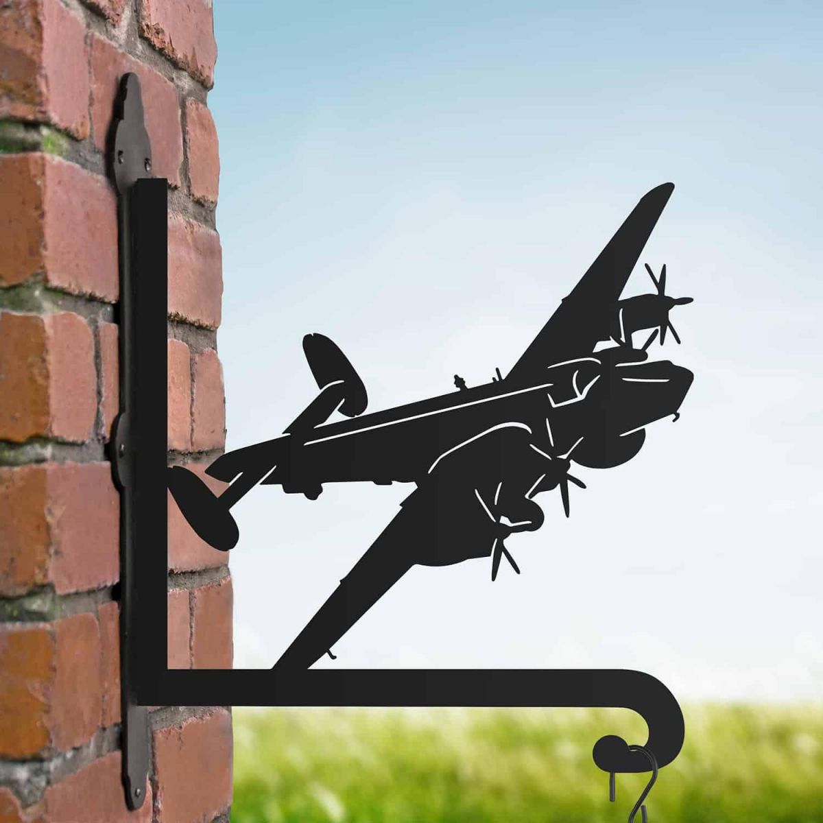 Steel Hanging Basket Bracket with RAF Avro Shackleton Motif