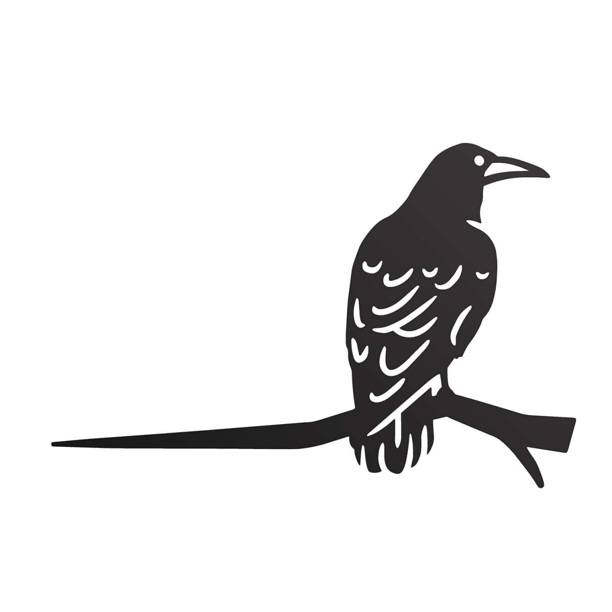 Close-Up of Steel Rook Bird Tree Spike - Black Close-Up of Steel Rook Bird Tree Spike - Black