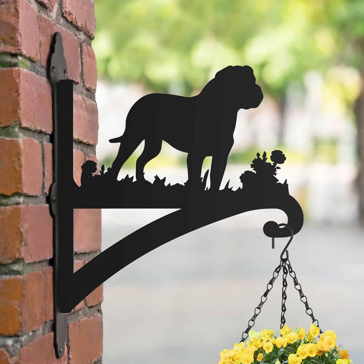 Steel Rottweiler Dog Hanging Basket Bracket