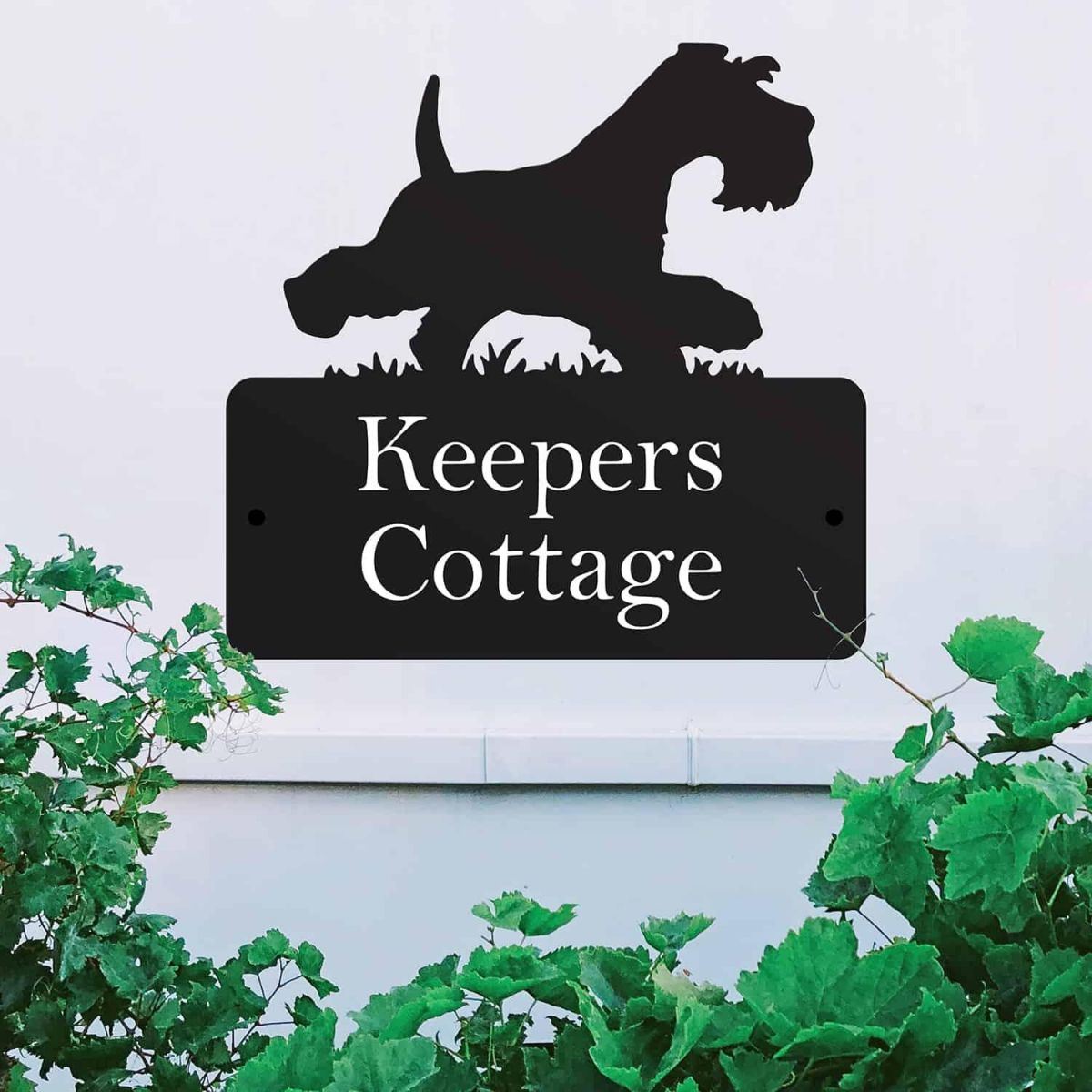  Steel Running Miniature Schnauzer House Name Sign