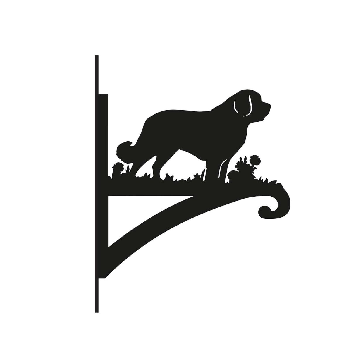 Close-Up of Steel Saint Bernard Dog Hanging Basket Bracket