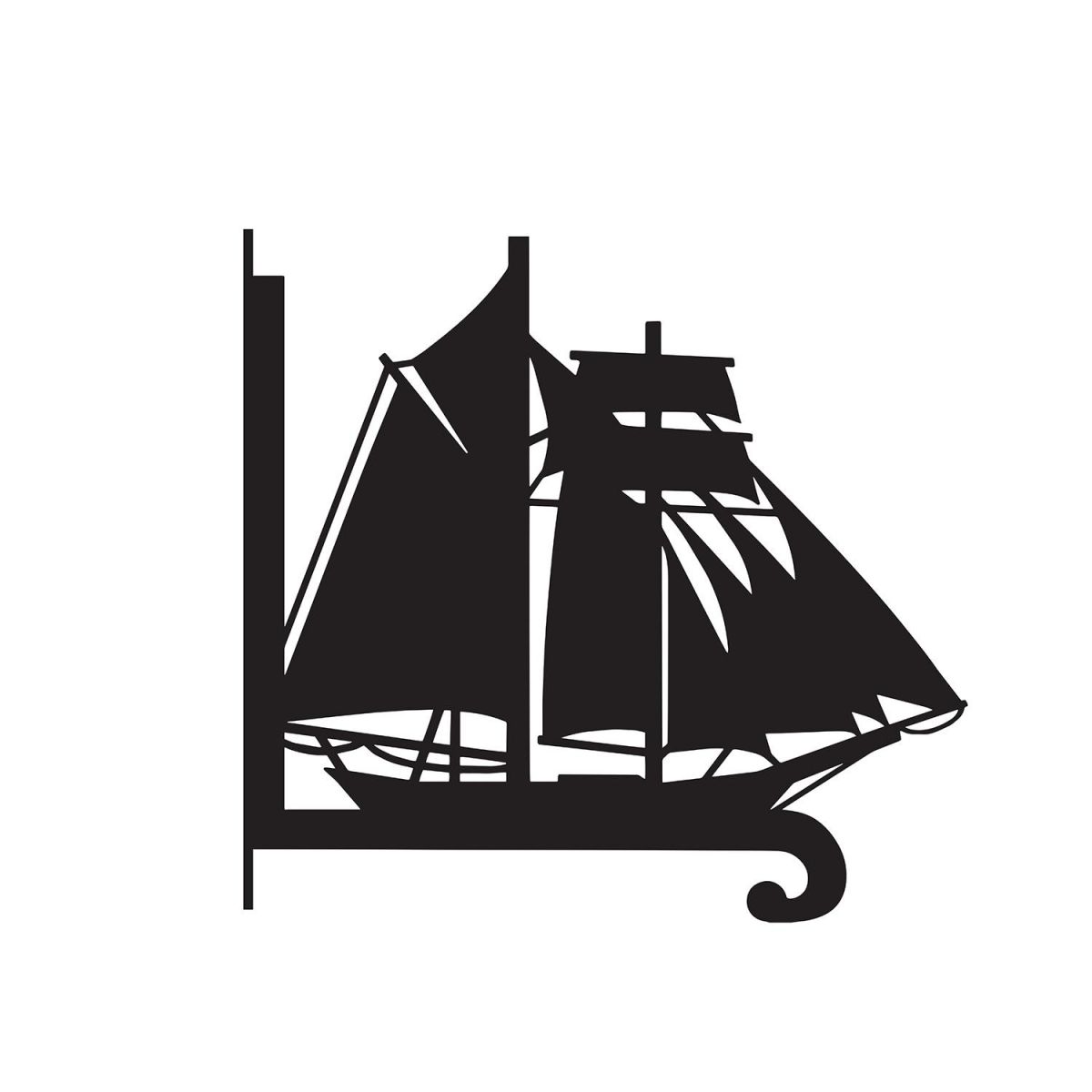 Close-Up of Steel Schooner Topsail Ship Hanging Basket Bracket Close-Up of Steel Schooner Topsail Ship Hanging Basket Bracket