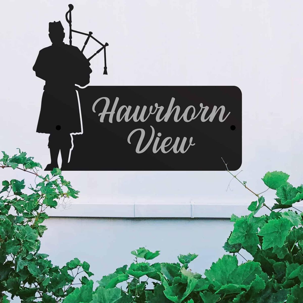 Steel Scottish Bagpipe Player House Name Sign Steel Scottish Bagpipe Player House Name Sign