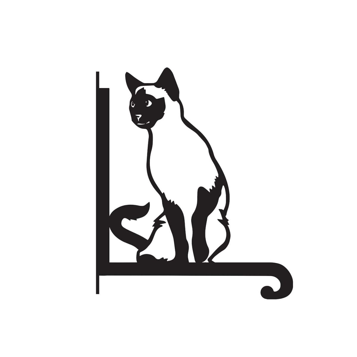 Close-Up of Steel Siamese Cat Hanging Basket Bracket