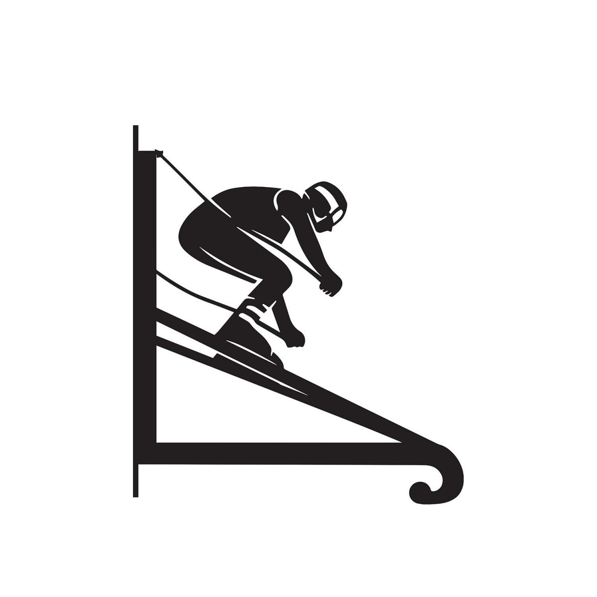 Close-Up of Steel Skiing Hanging Basket Bracket 