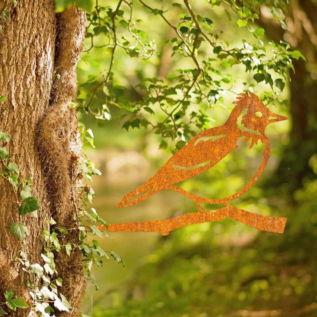 Rustic Steel Tree Spike with Skylark Motif