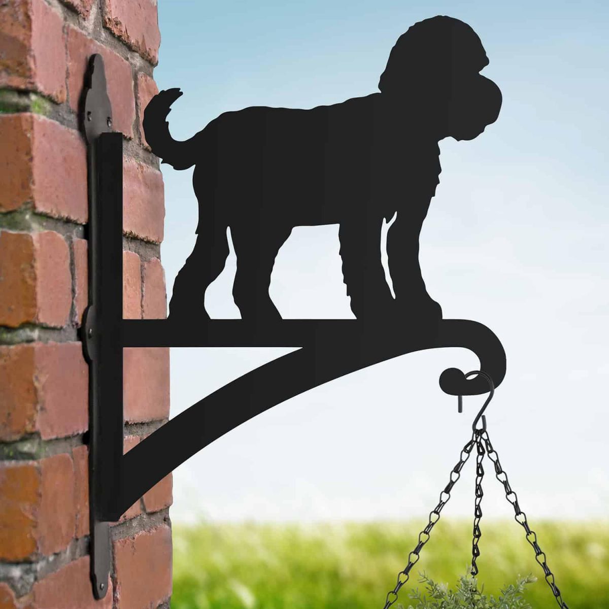 Steel Standing Cockapoo Hanging Basket Bracket