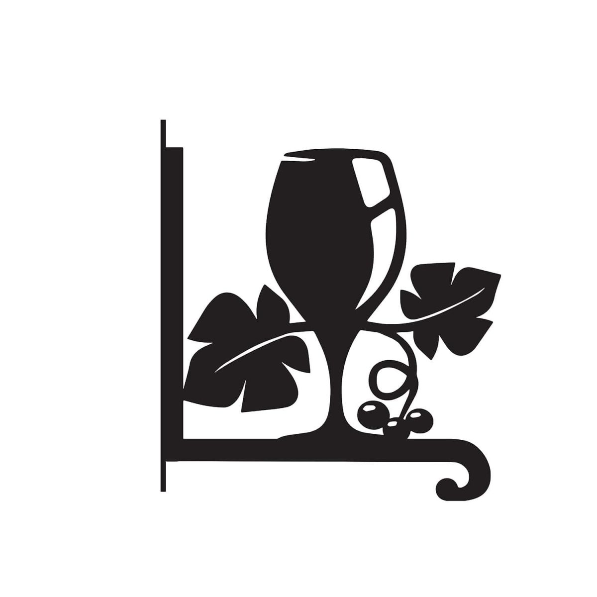 Close-Up of Steel Summer Wine Glass Hanging Basket Bracket