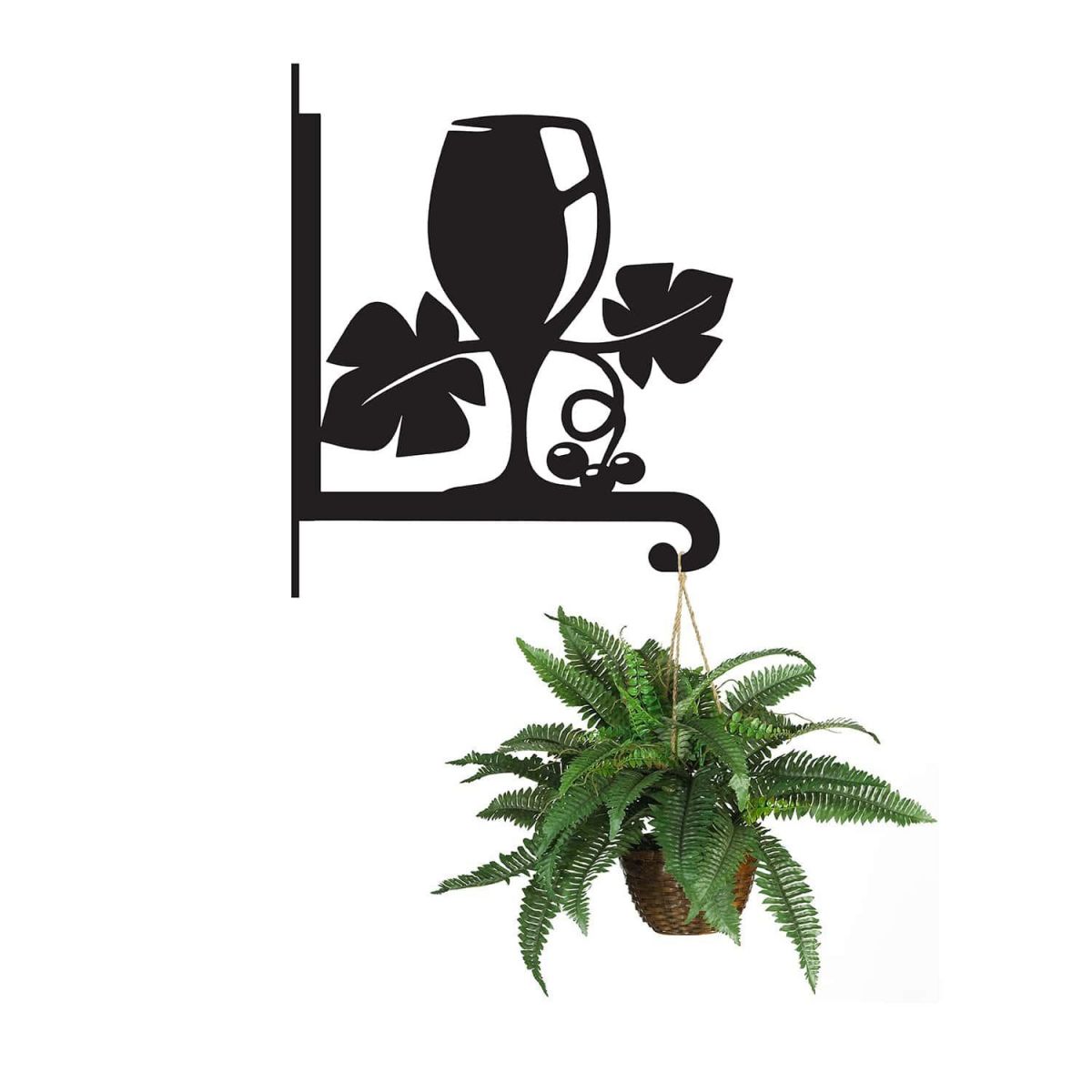 Steel Summer Wine Glass Hanging Basket Bracket with Planter