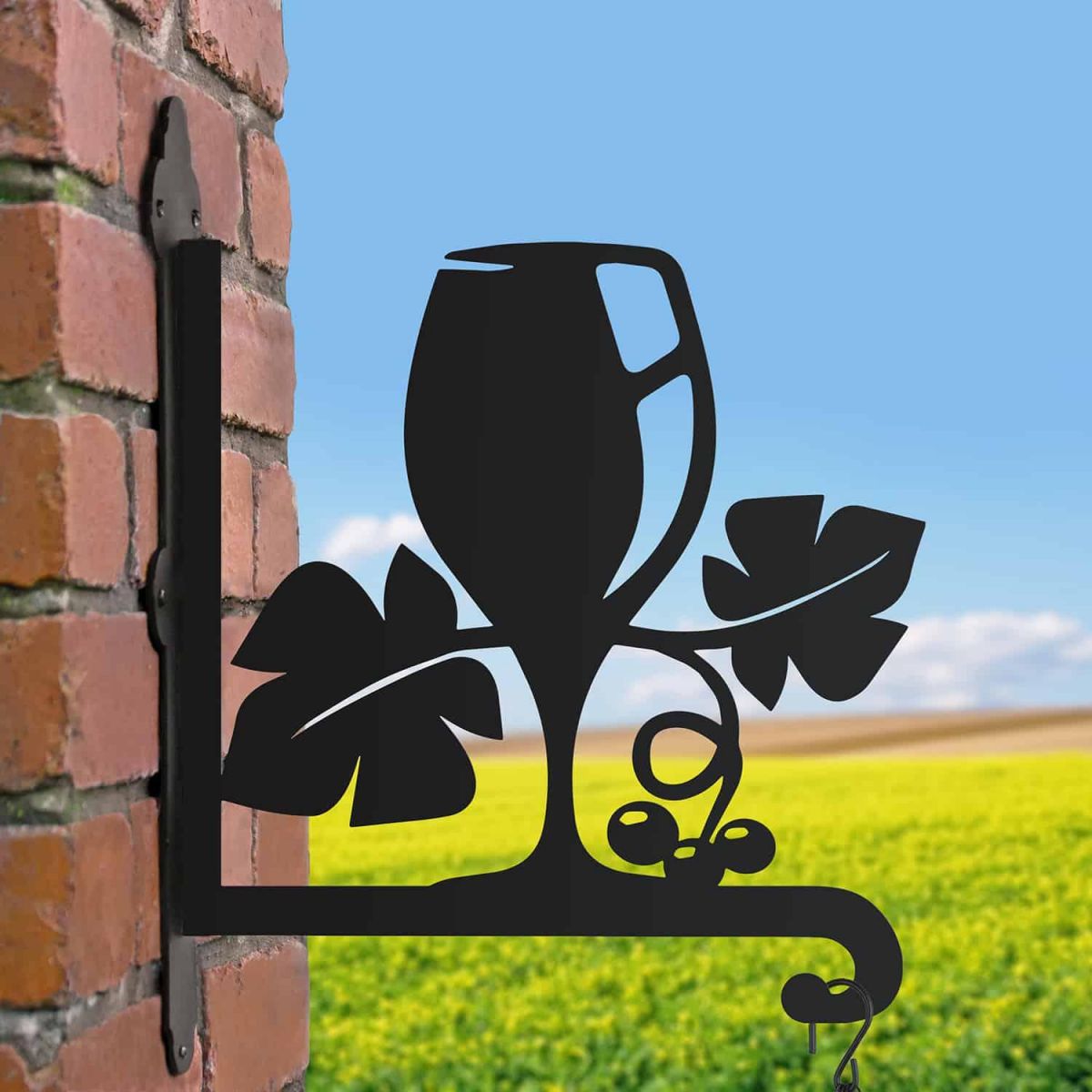 Steel Summer Wine Glass Hanging Basket Bracket