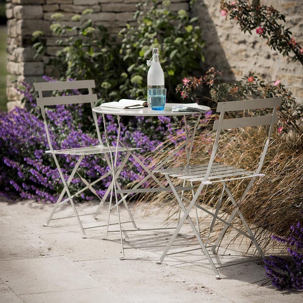 Steel Folding Bistro Set in Situ Outside