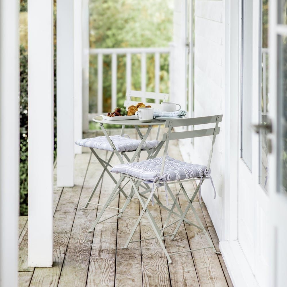 Steel Folding Bistro Set in Situ Outside