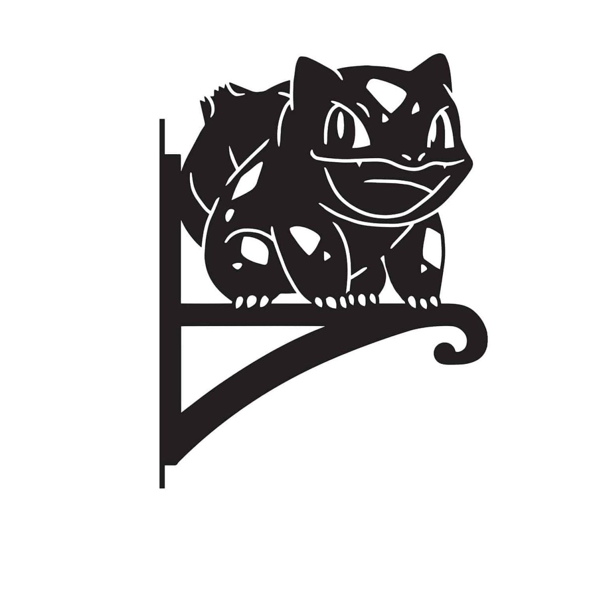 Steel Unevolved Cartoon Amphibian Hanging Basket Bracket on White Background Steel Unevolved Cartoon Amphibian Hanging Basket Bracket on White Background