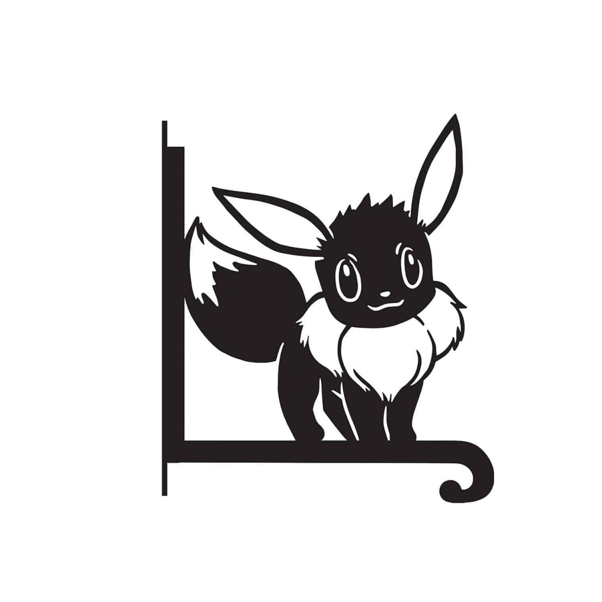 Steel Unevolved Furry Brown Creature Hanging Basket Bracket on White Background