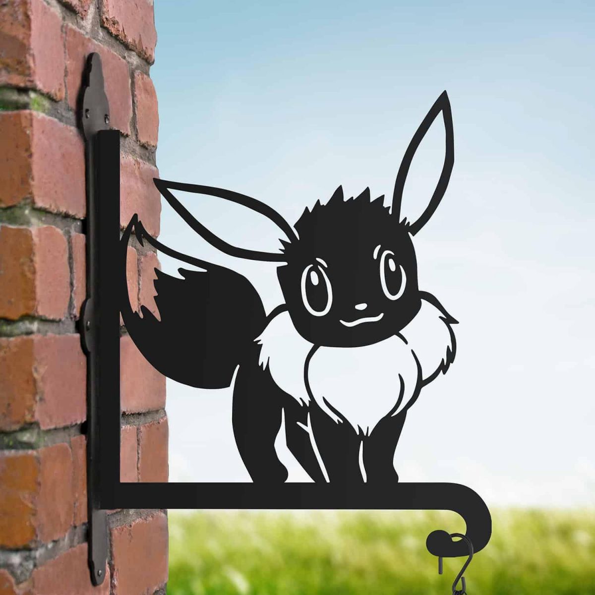 Steel Unevolved Furry Brown Creature Hanging Basket Bracket