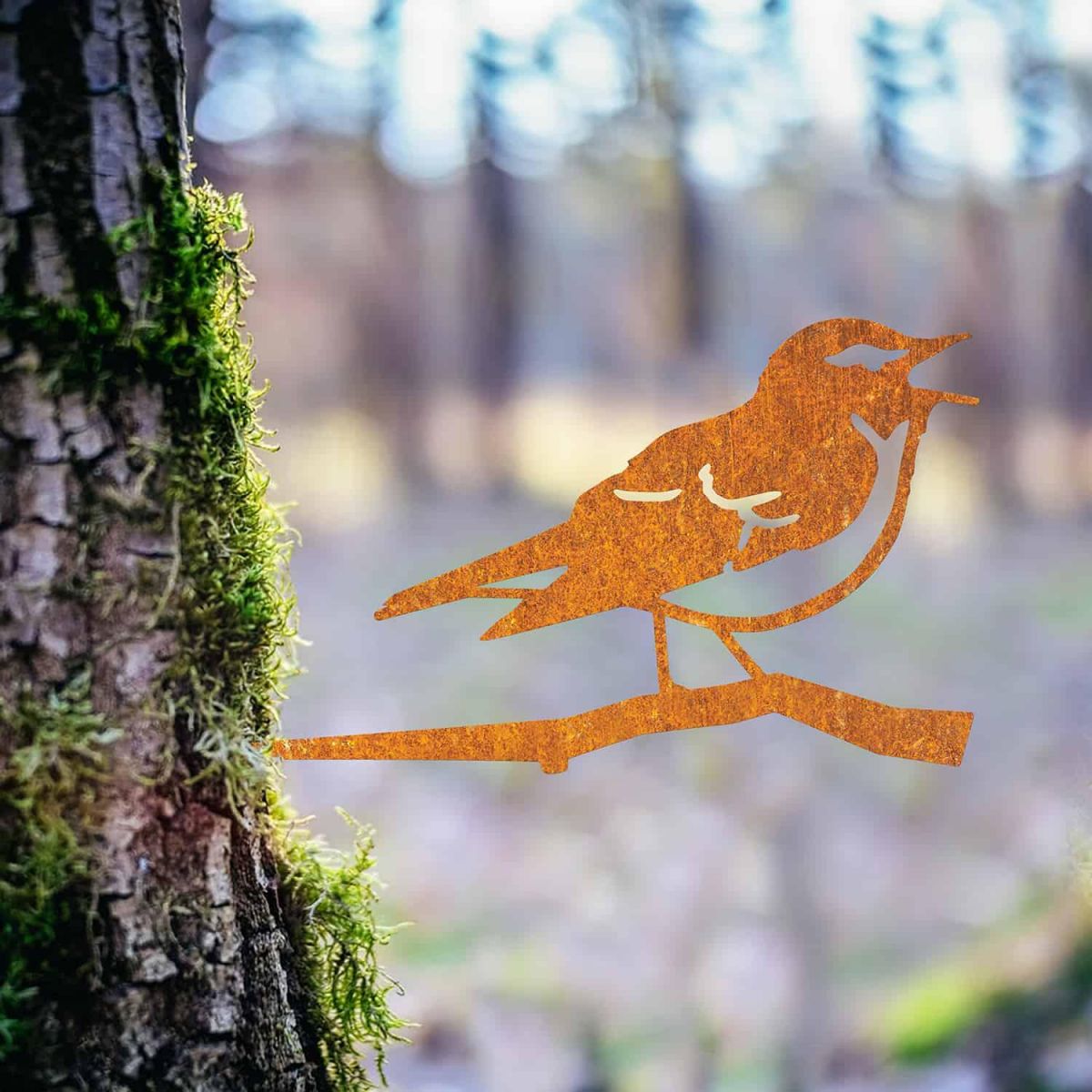 Steel Wood Warbler Tree Spike - Rustic in Situ