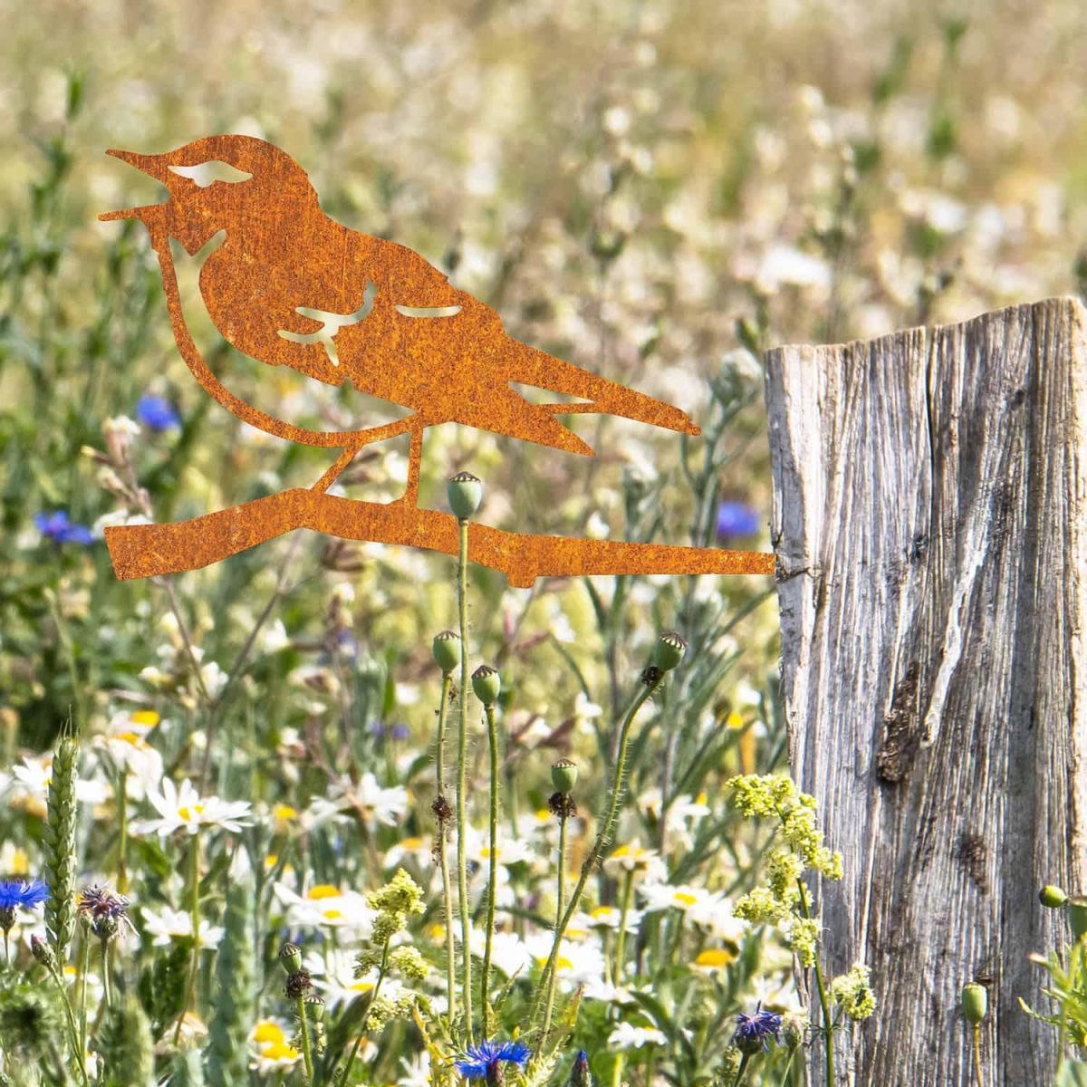 Rustic Steel Wood Warbler Tree Spike