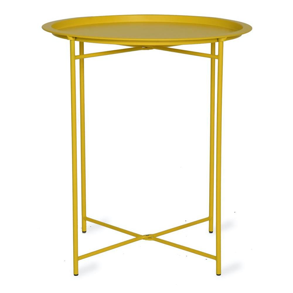Steel Side Table in a Yellow Finish Steel Side Table in a Yellow Finish