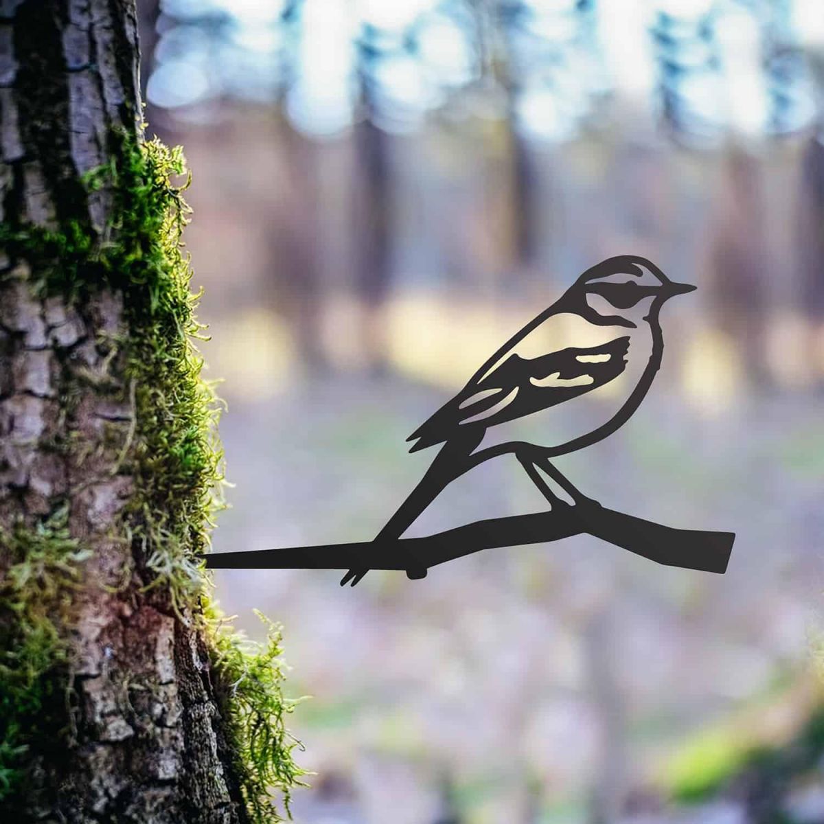 Steel Yellow Wagtail Tree Spike - Black in Situ Steel Yellow Wagtail Tree Spike - Black in Situ