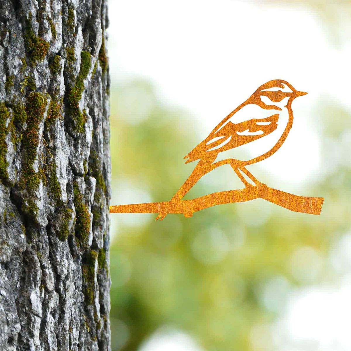 Steel Yellow Wagtail Tree Spike - Rustic Steel Yellow Wagtail Tree Spike - Rustic