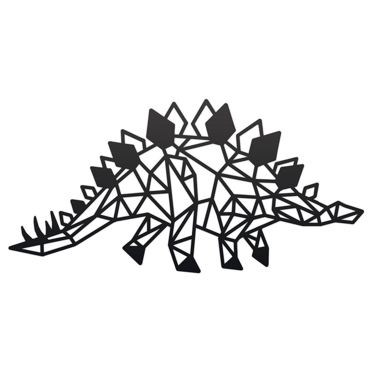 Geometric Iron Stegosaurus Wall Art Finished in Black