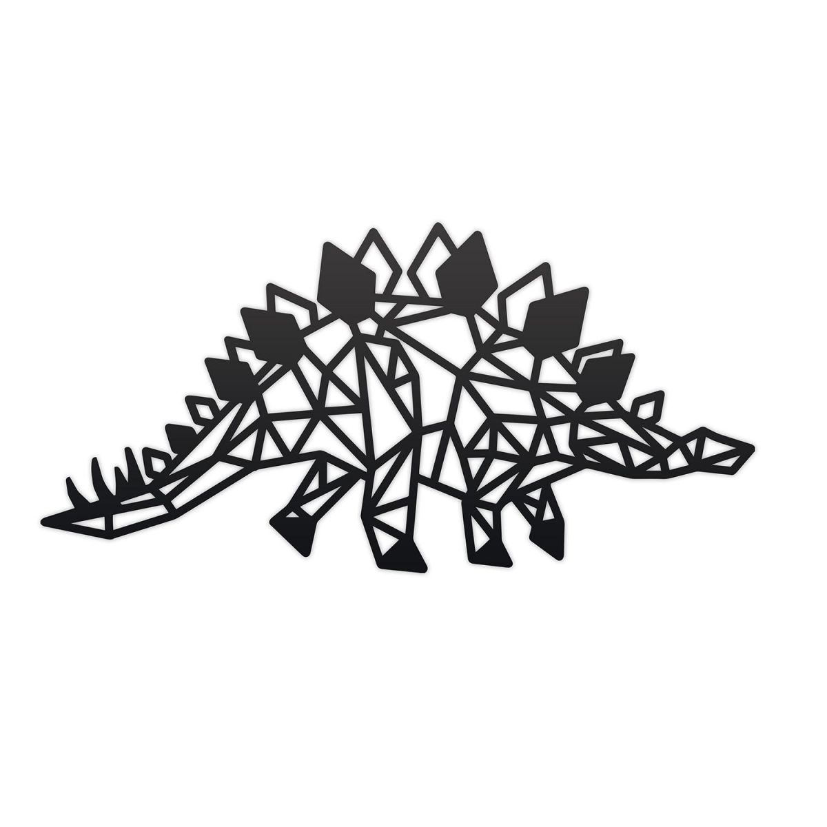 Geometric Iron Stegosaurus Wall Art Finished in Black Geometric Iron Stegosaurus Wall Art Finished in Black