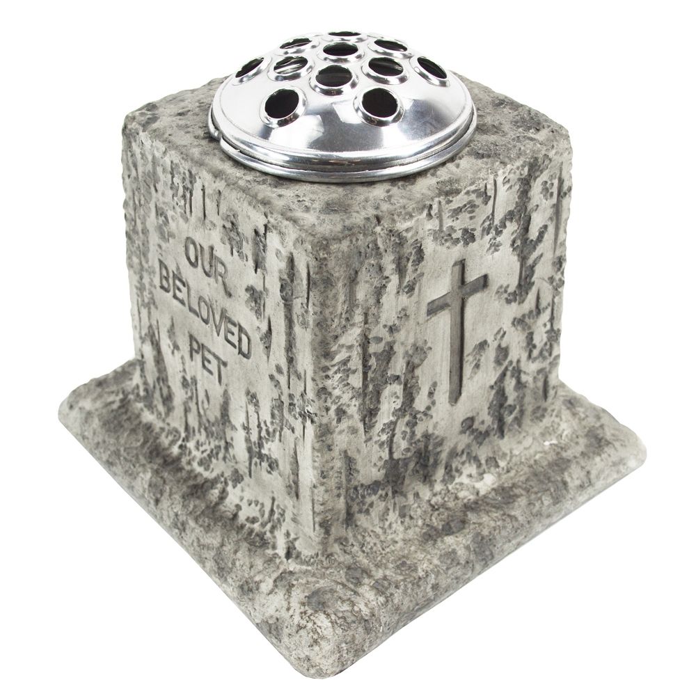 Stone Effect Pet Memorial Vase & Lid
