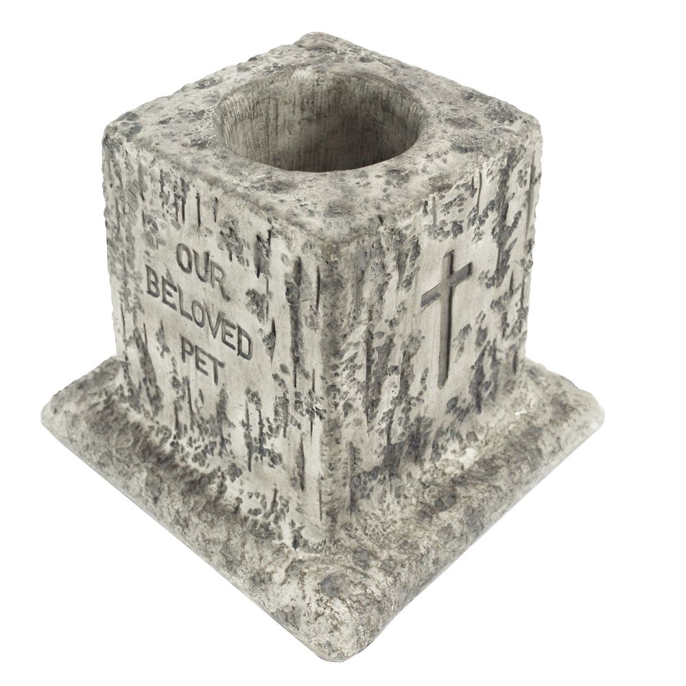 Stone Effect Pet Memorial Vase Opening