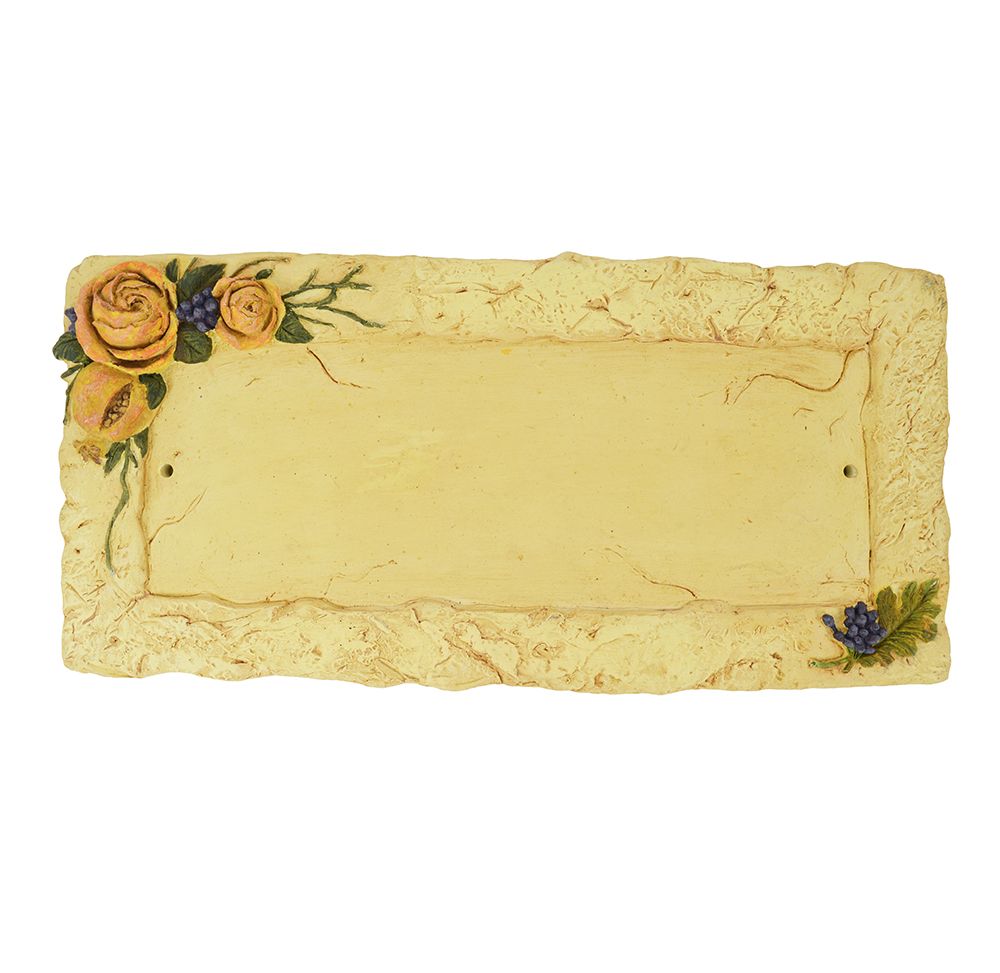Stone Effect Rose House Name Sign