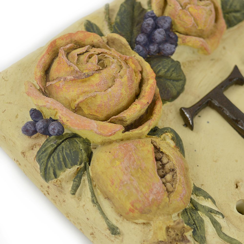 Stone Effect Rose House Name Sign