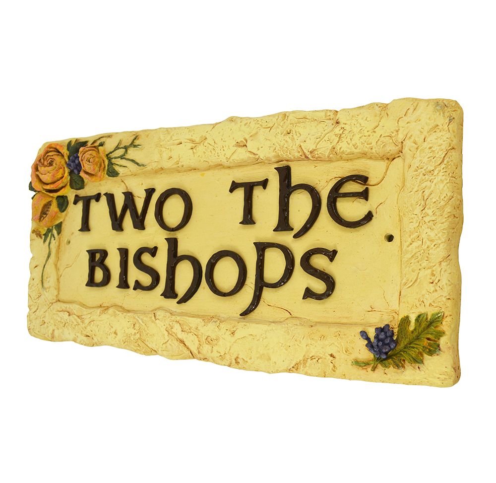 Stone Effect Rose House Name Sign