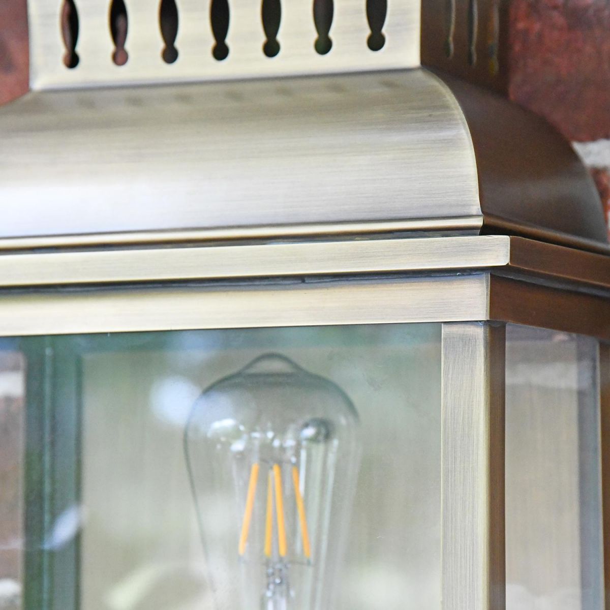 Close-up of the Antique Brass Finish