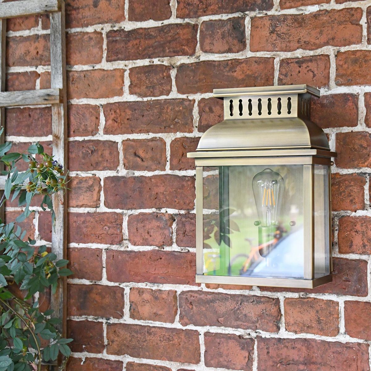"Stoneford Park" Half Wall Lantern in Situ Outside