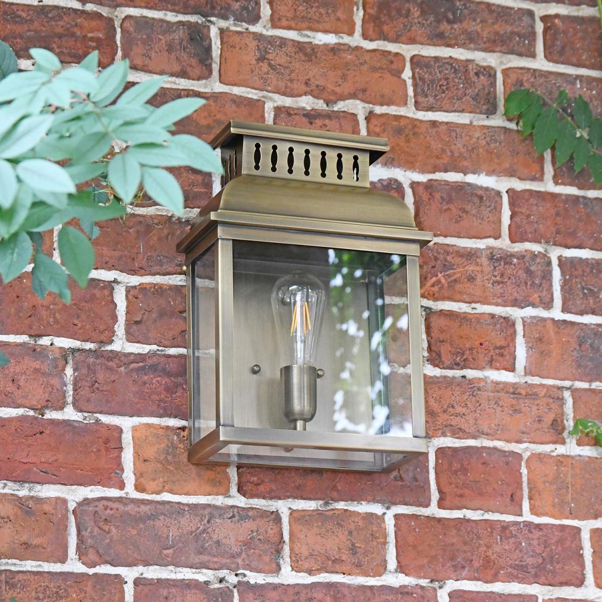 "Stoneford Park" Half Wall Lantern on a Brick Wall