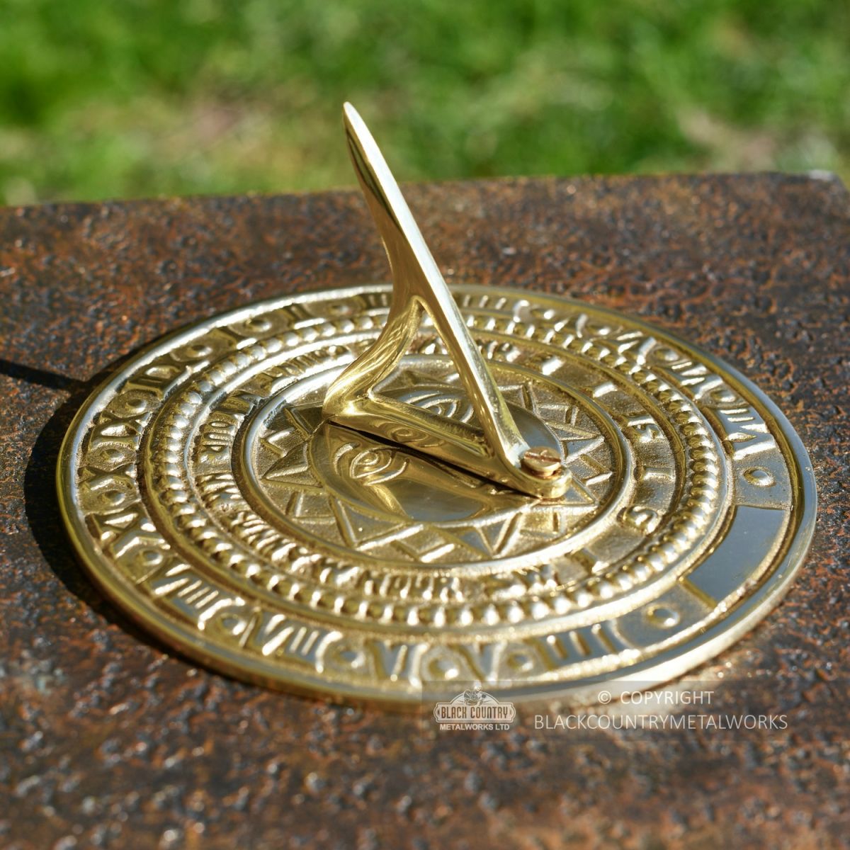 Sunface Polished Brass Garden Sundial