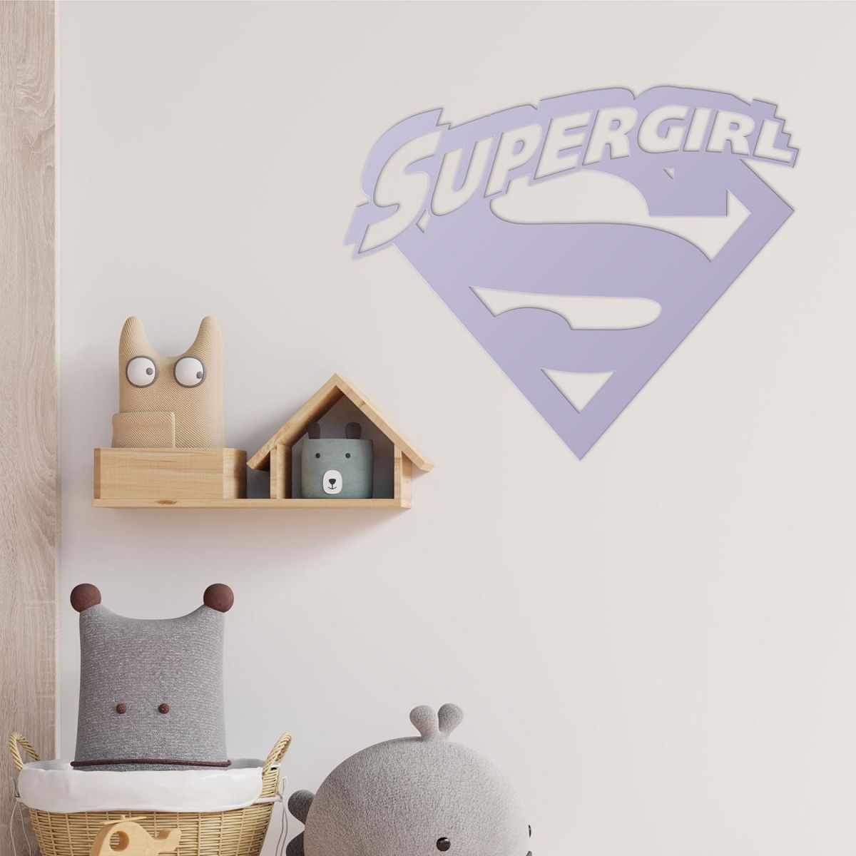 "Supergirl" Wall Art in a Children"s Play Room "Supergirl" Wall Art in a Children"s Play Room