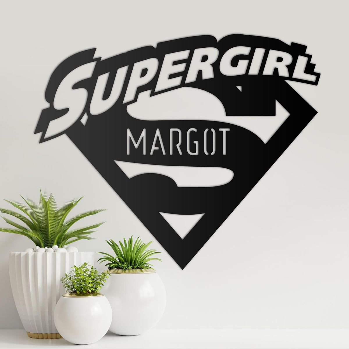 "Supergirl" Personalised Wall Art in Situ in the Living Room "Supergirl" Personalised Wall Art in Situ in the Living Room