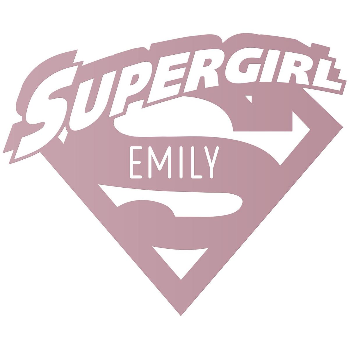 "Supergirl" Personalised Wall Art Finished in Light Lilac