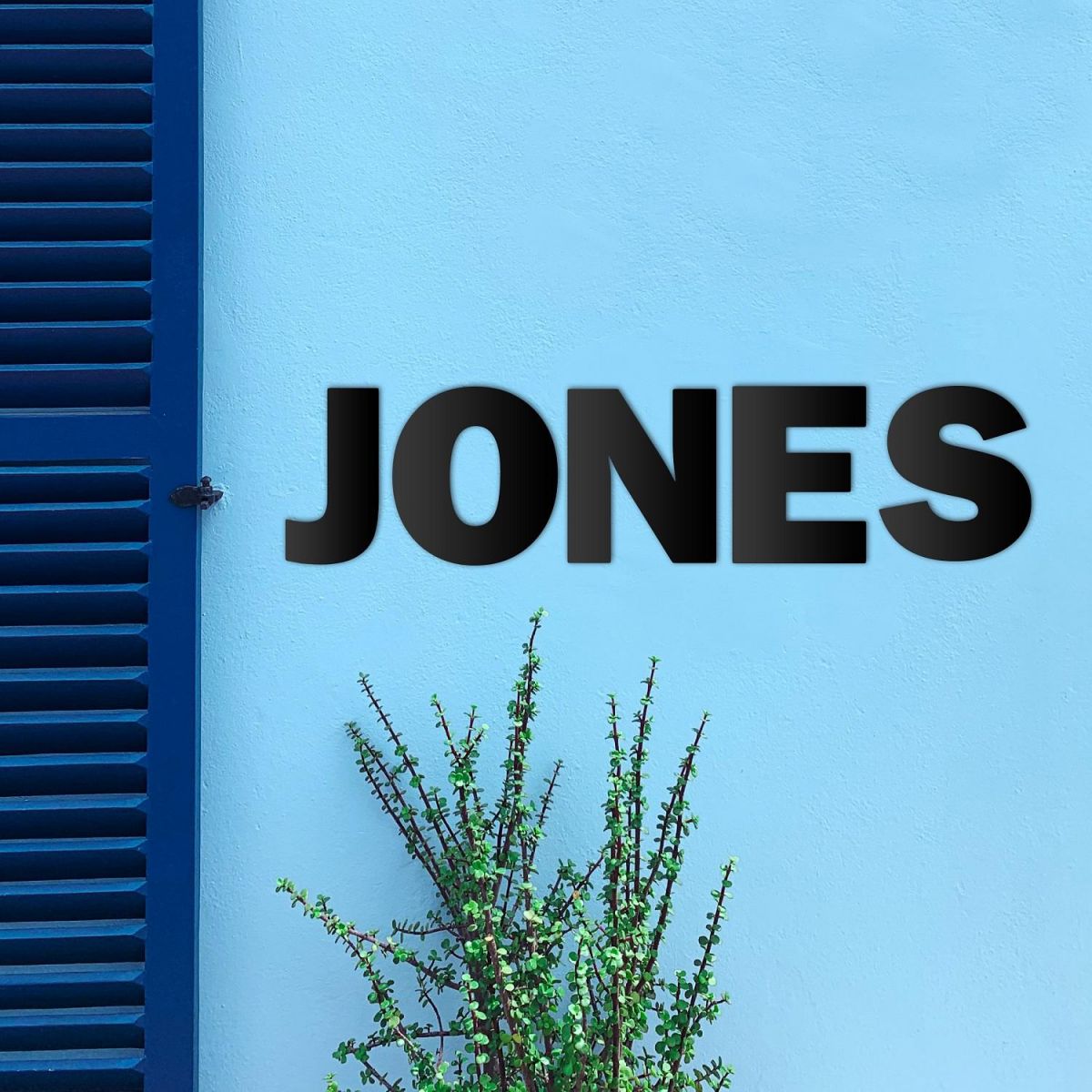 "JONES" Black Metal Lettering 