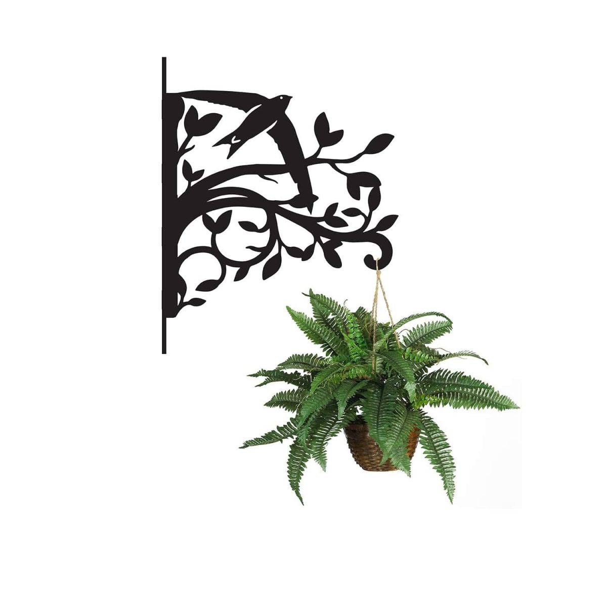 Swift on Branches Steel Hanging Basket Bracket with Planter