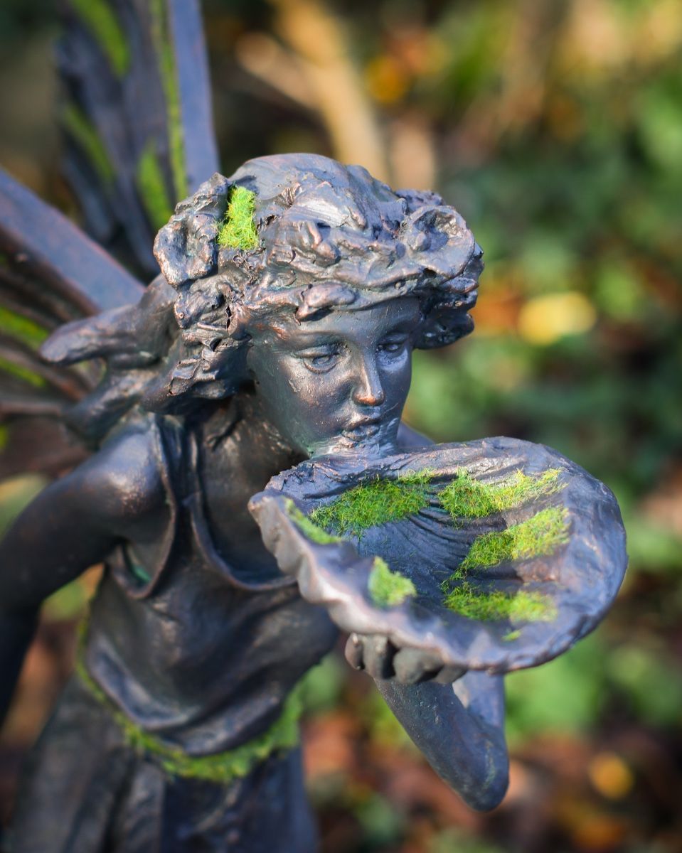 Sylvia resin Fairy Sculpture Close up head shot