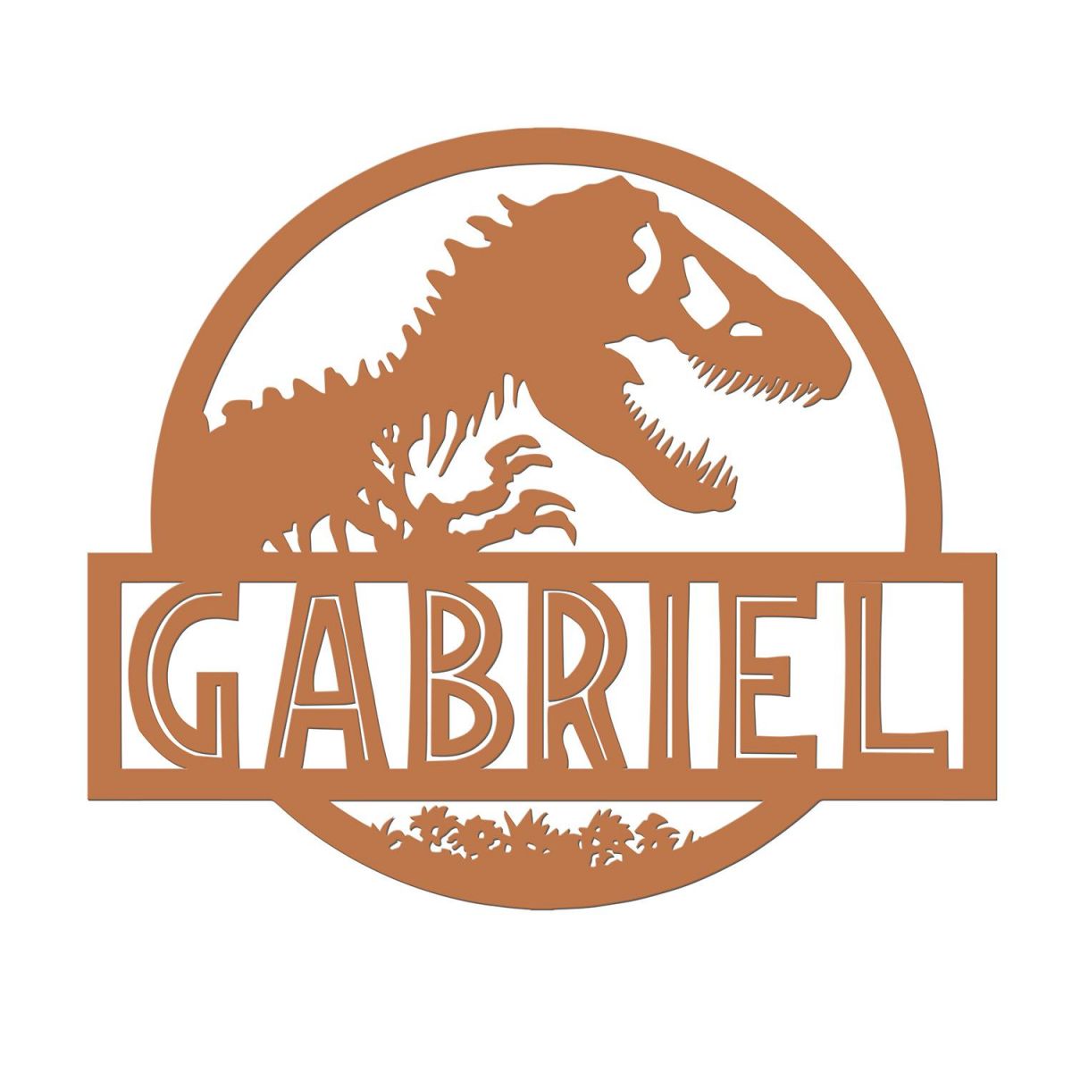T-Rex Steel Monogram Steel House Name Sign Finished in a Rustic Finish