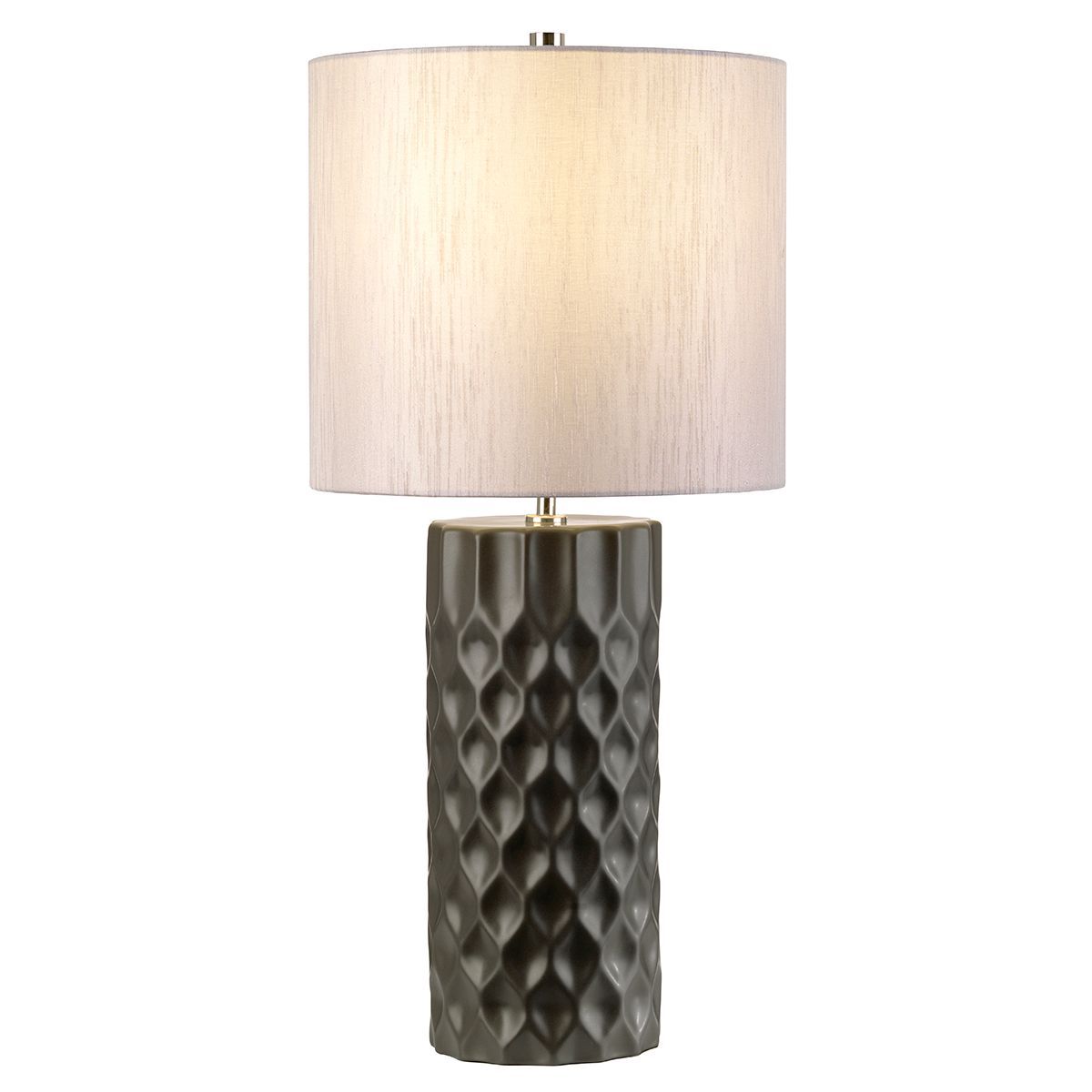 Retro Style Graphite & Silver Table Lamp On 
