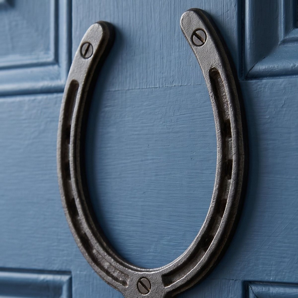 The Blacksmith Vintage Cast Iron Horseshoe Robe Hook Showing a Close up of the Horse Shoe - Digital Illustration