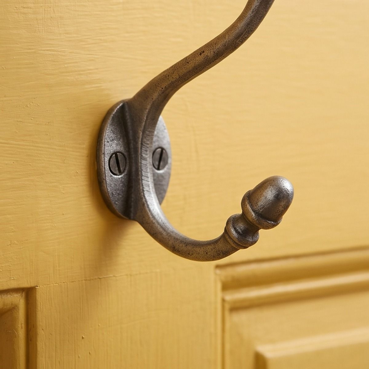 The Ironmonger Acorn Sky Blue Ceramic Coat Hook - 125mm Showing a Close up of the Lower Hook - Digital Illustration