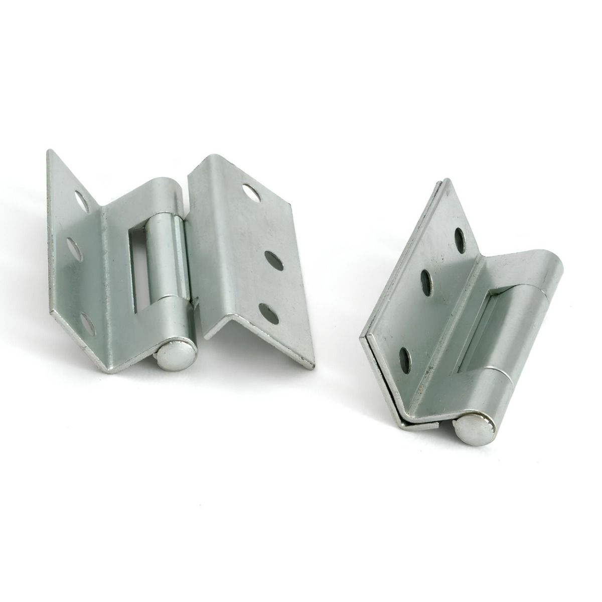A Pair of Stormproof Hinges in Three Finishes