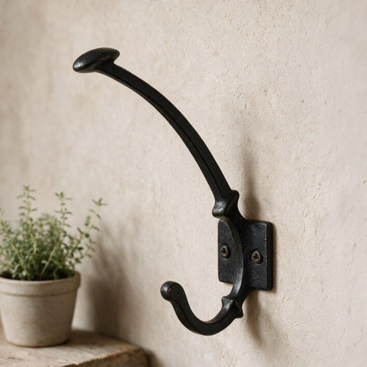 The "Anderson" Coat Hook Shown in a Well Lit Hallway Entrance - Digital Illustration